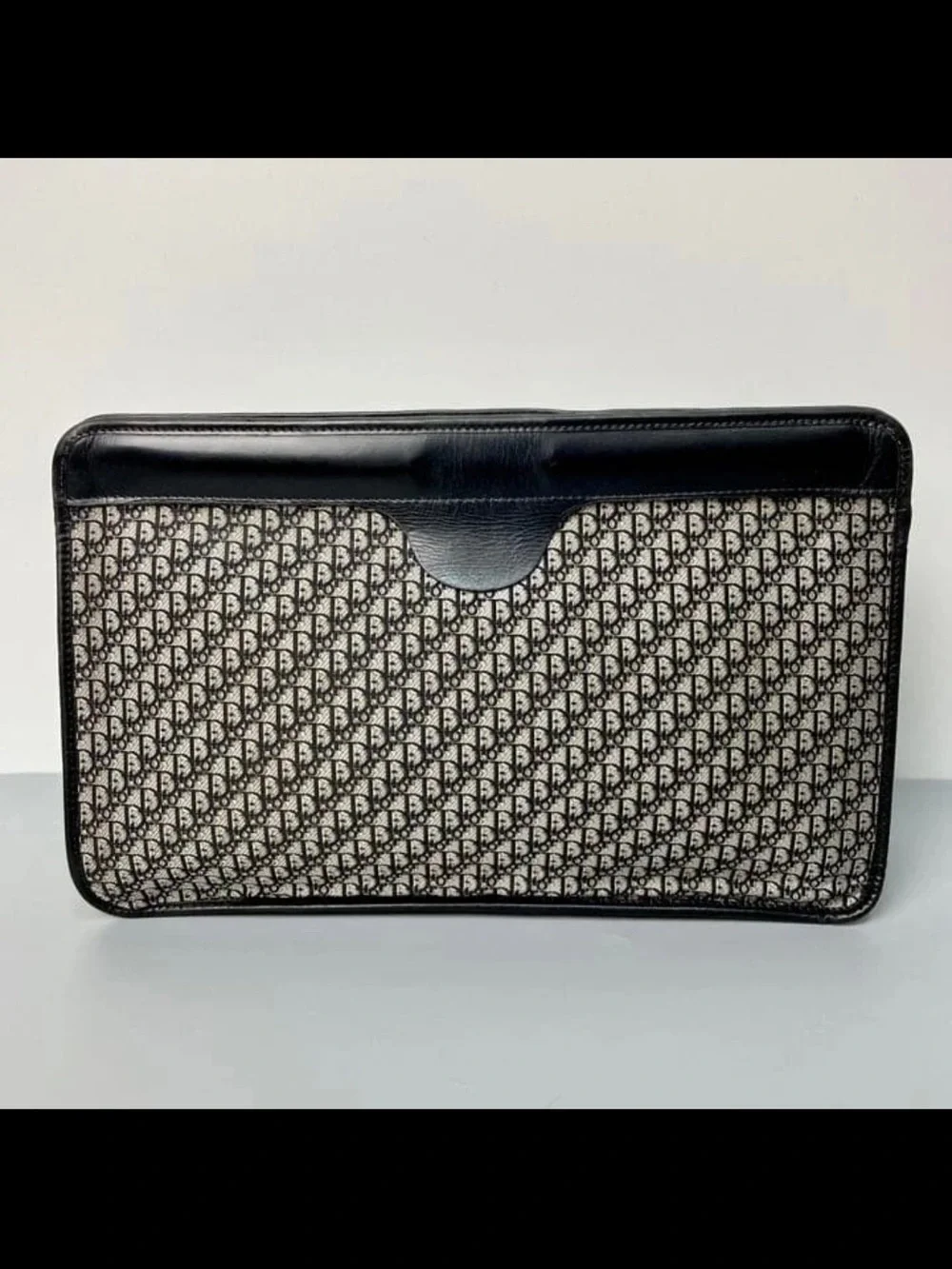 Dior Black and Cream Monogram Clutch with CD Turnlock